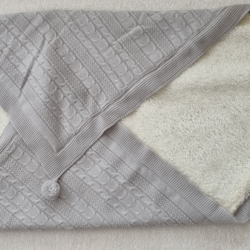 پتوی نوزادی  خزدار طوسی