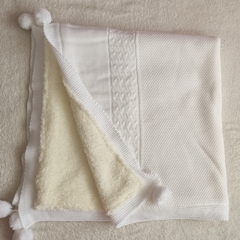 پتوی نوزادی  خزدار سفید