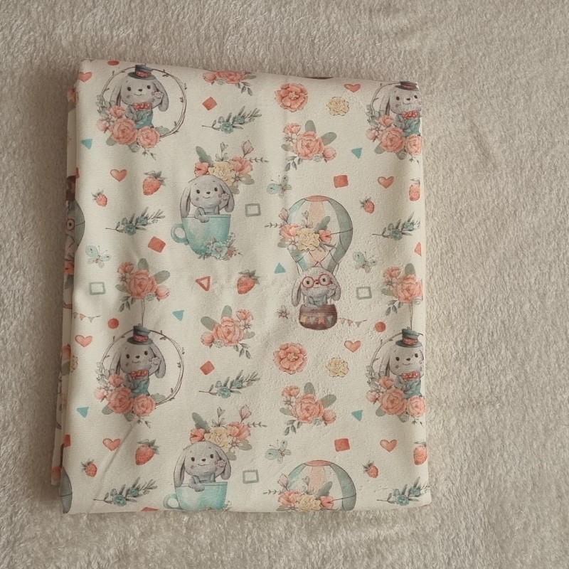 پتو مخمل طرح خرگوش بالن سوار