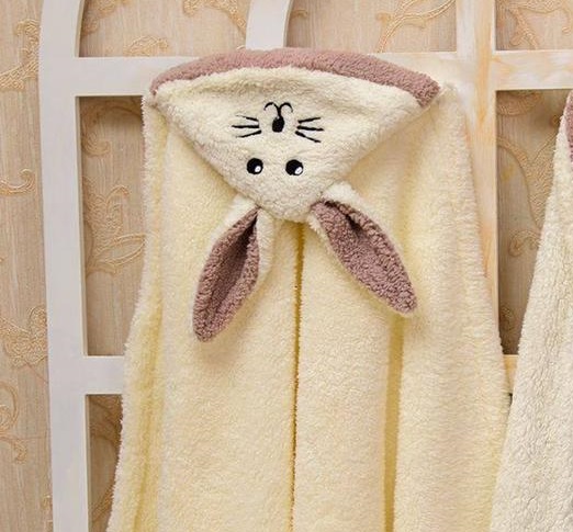 پتو کلاهدار کودک شیری