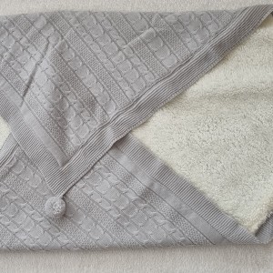 پتوی نوزادی  خزدار طوسی