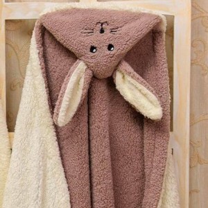 پتو کلاهدار کودک نسکافه -شیری