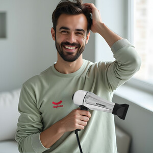 سشوار حرفه‌ای 1800 وات گوسونیک مدل GHD-229، موتور AC، وزن 892 گرم، دارای سری متمرکز‌کننده پهن با ویژگی حجم‌دهندگی، با قابلیت فناوری تولید یون، باد سرد
