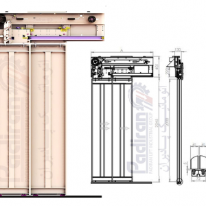 درب کابین آسانسور تمام اتوماتیک تلسکوپی دو لته سایز 80