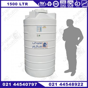 مخزن 1500 لیتری پلی اتیلن عمودی بلند تک لایه