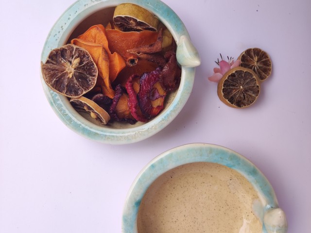 پیاله سرامیکی دست ساز مدل آبی