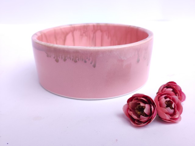 کاسه سالاد و سوپ خوری صورتی دست ساز سرامیکی ملکه خورشید طرح خانم حنا مدل 08-01