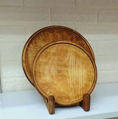 بشقاب گرد چوبی