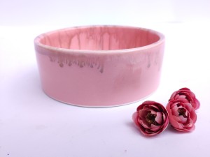 کاسه سالاد و سوپ خوری صورتی دست ساز سرامیکی ملکه خورشید طرح خانم حنا مدل 08-01