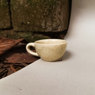 فنجان اسپرسو خوری رنگ کرم طرح دار مدل کاپ (cup) ست 6 عددی  سرامیکی