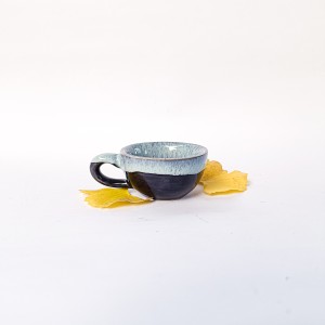 فنجان اسپرسو خوری رنگ سورمه ایی طرح blue  سایز سینگل ست 6 عددی سرامیکی