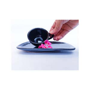 فنجان دبل اسپرسو مدل ورتو  رنگ مشکی  ست 6 عددی سرامیکی