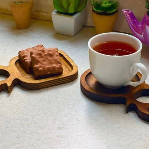 زیر لیوانی چوبی طرح گوزن