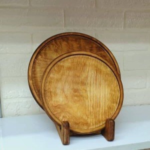 بشقاب گرد چوبی