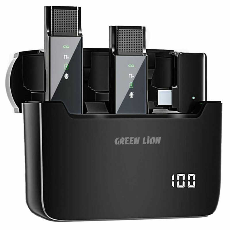 میکروفون بی سیم یقه‌ای تایپ سی گرین GN2IN1DDMTCBK