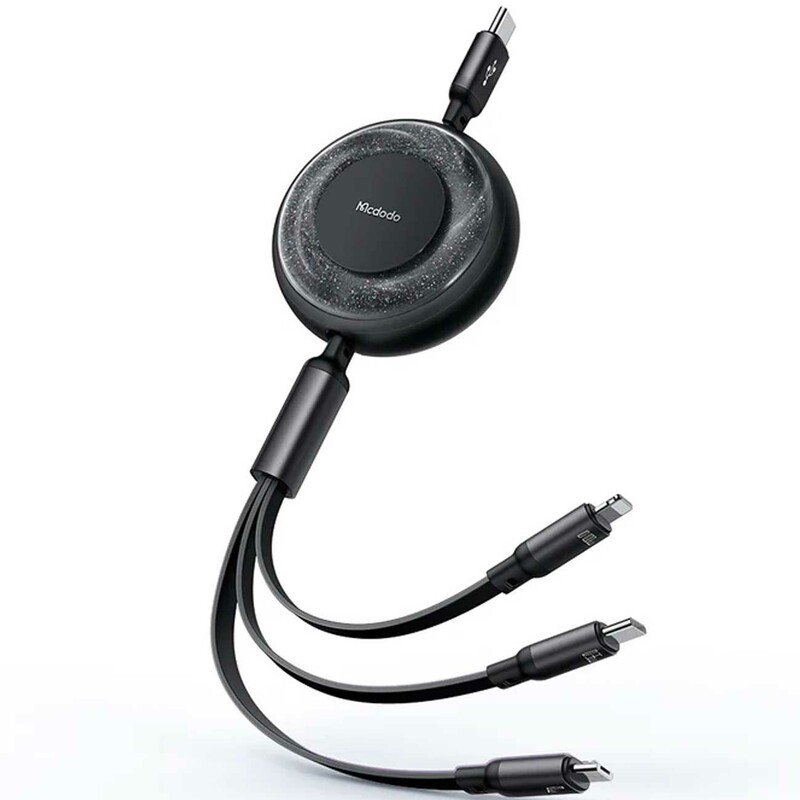 کابل شارژ سه سر تایپ سی به تایپ‌سی 100 وات، لایتنینگ 36 وات و میکرو یو‌اس‌بی 10 وات 1.2 متری مک‌دودو CA-5220