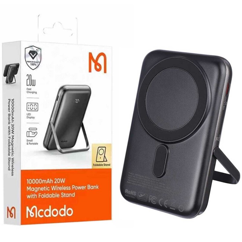پاوربانک وایرلس 15 وات و تایپ سی 20 وات  فست شارژ 10000 مک دودو MC-151