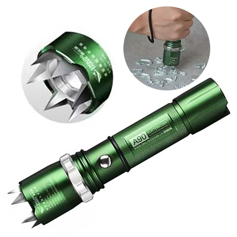 چراغ قوه شارژی ضدآب پلیسی و دفاع شخصی قدرتمند اسمایلینگ شارک A90