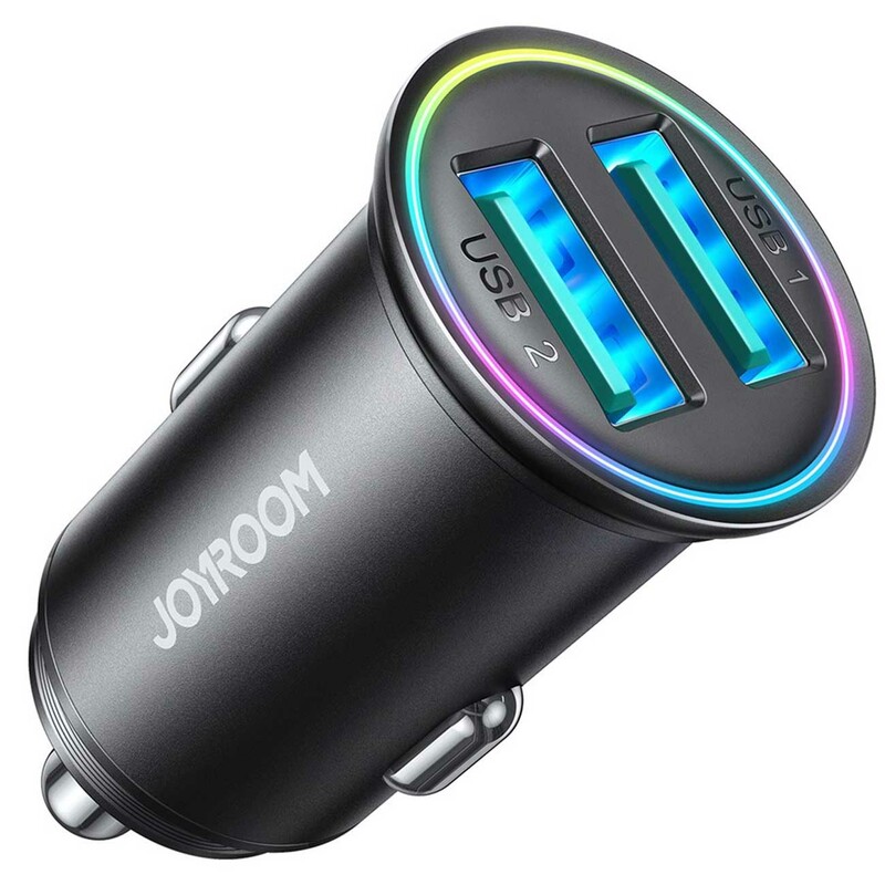 شارژر فندکی فست شارژ ماشین دو پورت یو‌اس‌بی 24 وات جویروم CCN03