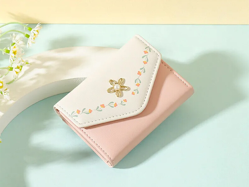 کیف پول زنانه و دخترانه گلدار همراه با جاکارتی TAOMICMIC Y8324 short pu leather wallet