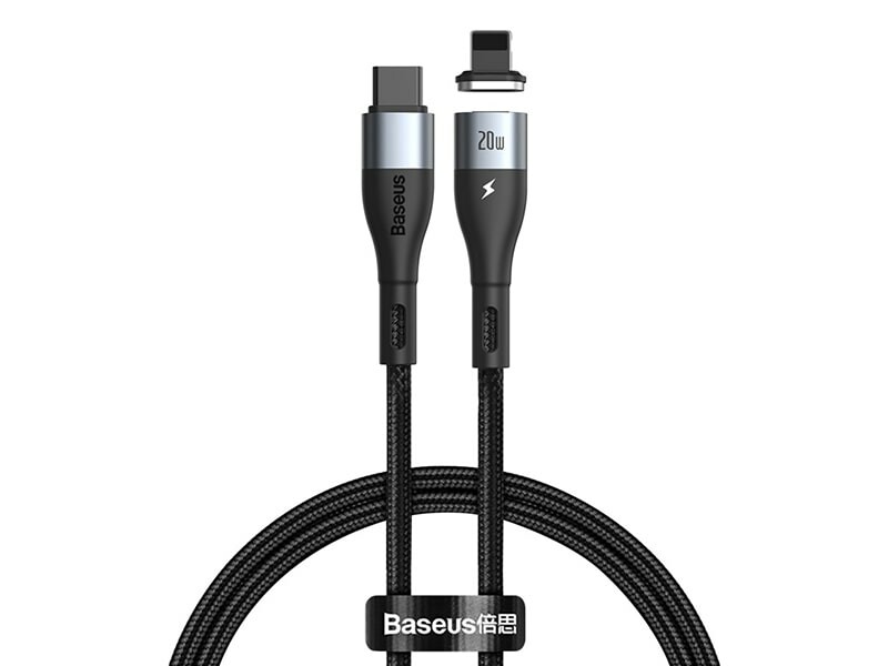 کابل آهنربایی تایپ سی به لایتنینگ سریع بیسوس Baseus Zinc Magnetic Type-C to iP PD 20W Cable 1m
