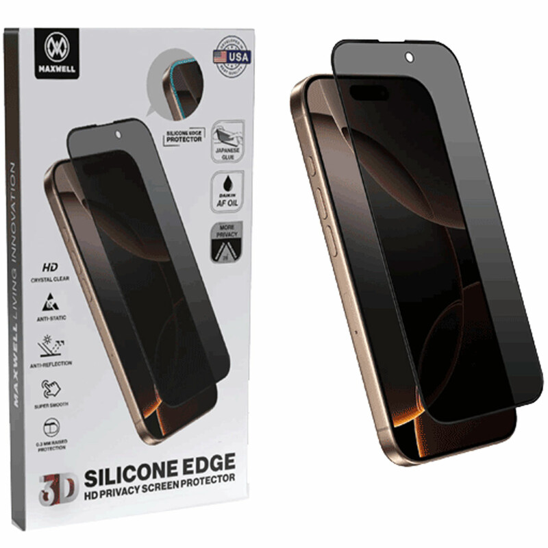 گلس پرایوسی آیفون 16 پرو مکسول Maxwell اصل سه بعدی