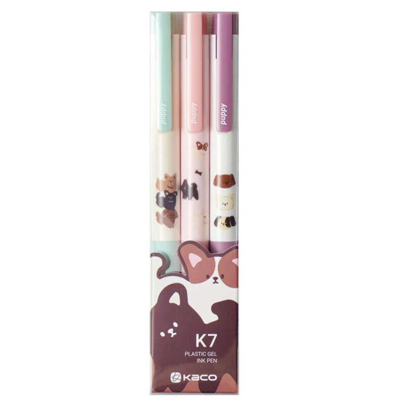 خودکار ژله ای مشکی کاکو KACO مدل K7 Puppy نوک 0.5 میلی متری 3 عددی