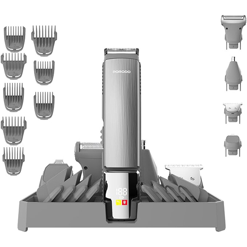 ست ریش تراش و ماشین اصلاح شارژی 14 کاره پورودو Porodo  PDLFST112SL