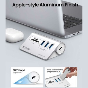 هاب 3 پورت  یو اس بی با کارت خوان اوریکو M3UT3-05-SV-BP