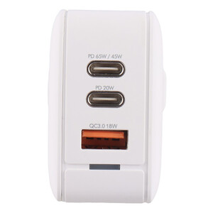 خرید شارژر دیواری سه پورت سریع 65 وات پرووان