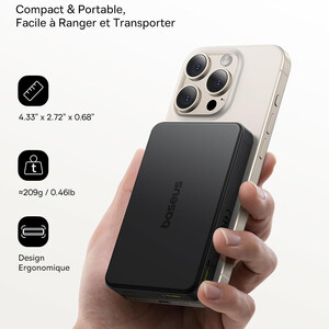 قیمت پاوربانک مگنتی 22.5 وات و تایپ سی 20 وات 10000 بیسوس