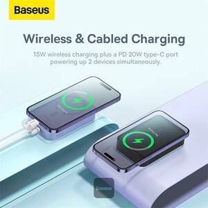 پاوربانک وایرلس 20000 فست شارژ بیسوس