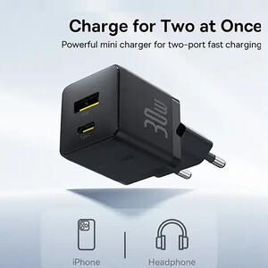 کیفیت شارژر دیواری فست تایپ‌سی و یو اس بی 30 وات بیسوس با کابل دو سر تایپ سی