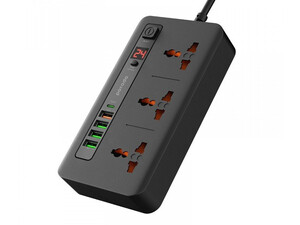 چند راهی برق سه سوکت، 4 یو اس بی، 1 تایپ سی دو متری پورودو  Porodo FWCH013 Multi-Port Power HUB 4 USB-A/USB-C Kit 2M