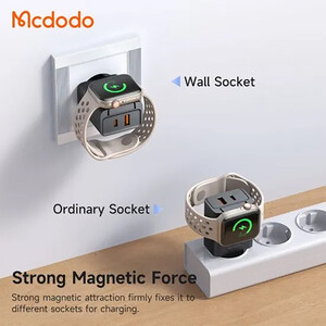 کیفیت شارژر دیواری2پورت 30وات+شارژر وایرلس اپل واچ مک دودو