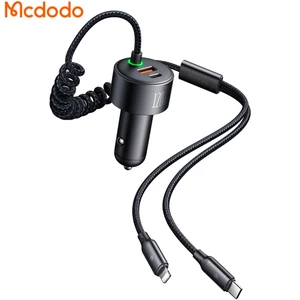 شارژر فست شارژ  چهار پورت تایپ سی، لایتنینگ و یو اس بی داخل خودرو مک دودو