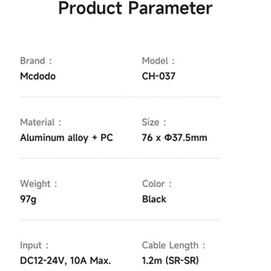 شارژر فست شارژ  چهار پورت تایپ سی، لایتنینگ و یو اس بی داخل خودرو مک دودو