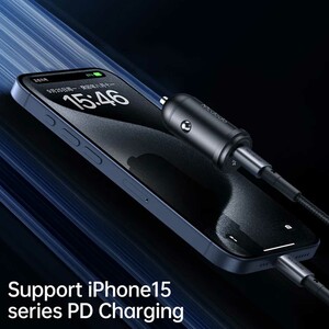 فروش شارژر فندکی فست شارژ ماشین تایپ سی 30 وات با کابل دو سر تایپ‌سی 1.2 متری مک دودو