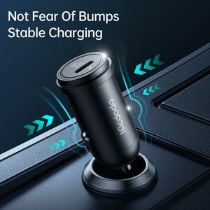 شارژر فندکی فست شارژ ماشین تایپ سی 30 وات با کابل دو سر تایپ‌سی 1.2 متری مک دودو