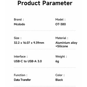 مبدل او‌تی‌جی تایپ‌سی به یو‌اس‌بی 3.0 مک دودو