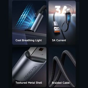 بهترین کابل فست شارژ یو اس بی به لایتنینگ 3 آمپر 1.2 متری مک‌دودو