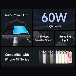 مبدل تایپ سی به لایتنینگ با توان 60 وات مک دودو