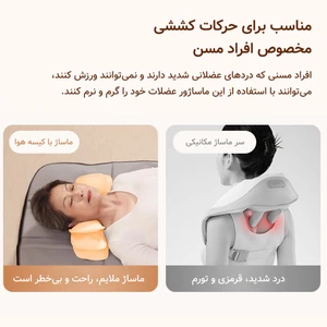 ماساژور تشکی قابل حمل کمر، سر، گردن، پا، ستون فقرات، پشت، باسن، ساق با فناوری موج هوا رپور