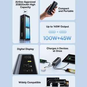 خرید پاوربانک فست‌شارژ  به همراه کابل تایپ سی بیسوس