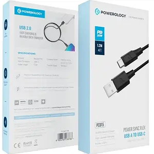 قیمت کابل فست شارژ یو اس بی به تایپ سی 5 آمپر پاورولوژی