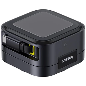 بهترین شارژر بی‌سیم مگنتی تاشو رومیزی 15وات و پایه نگهدارنده موبایل بیسوس با کابل تایپ سی جمع شونده