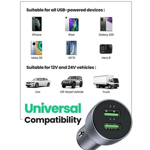 شارژر فندکی فست شارژ ماشین تایپ‌سی 36 وات یوگرین