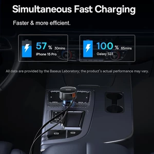 شارژر داخل خودرو یواس‌بی 60 وات بیسوس Enjoyment Pro CCTXP-UC_C00057800111-00