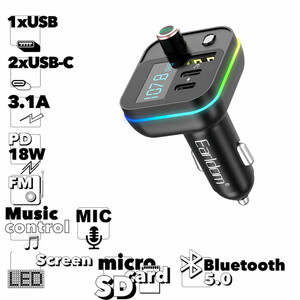 فروش شارژر فندکی فست شارژ بلوتوثی خودرو ارلدام