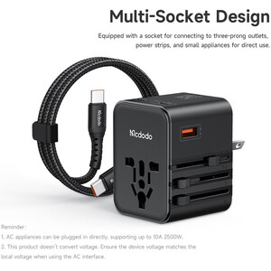 فروش شارژر دیواری تایپ سی و یو اس بی 45 وات مک دودو